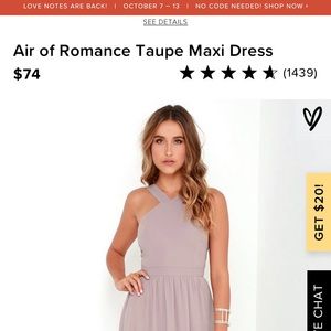 Lulus Air of Romance Taupe Maxi Dress
